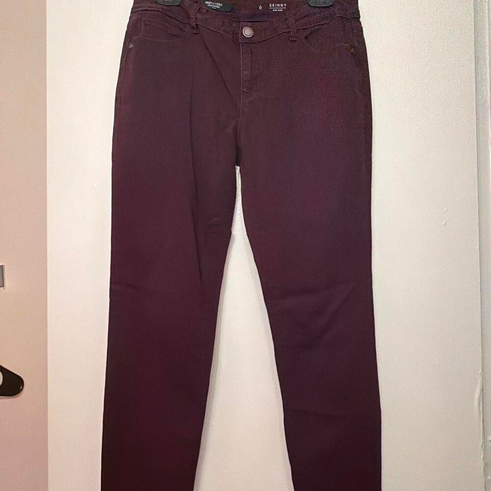 Vera-wang Women's Burgundy and Purple Jeans